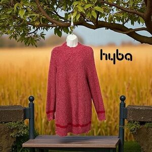 NEW, HYBA, Knit Sweater Dress, Medium, Red & White 🧶